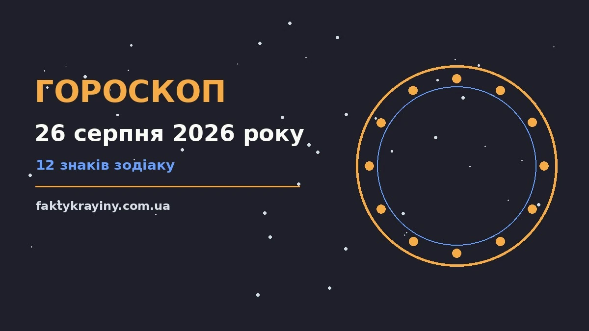 Гороскоп на 26 серпня 2026 року: настрій і шанси дня для нових справ і розмов