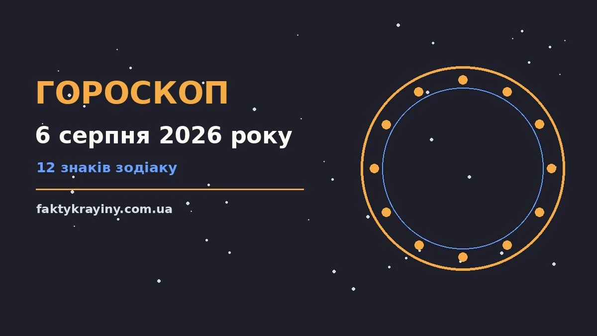 Гороскоп на 6 серпня 2026 року: настрій і шанси дня для нових справ і розмов