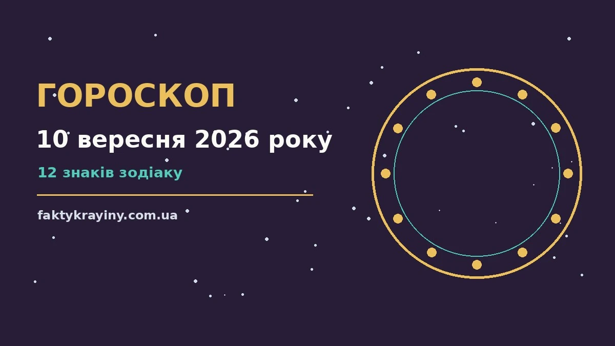 Гороскоп на 10 вересня 2026 року: настрій і шанси дня для нових справ і розмов