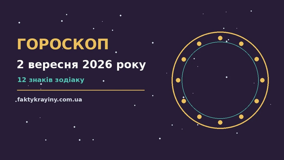 Гороскоп на 2 вересня 2026 року: настрій і шанси дня для нових справ і розмов