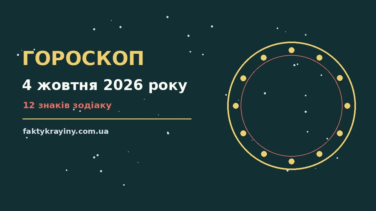 Гороскоп на 4 жовтня 2026 року: настрій і шанси дня для нових справ і розмов